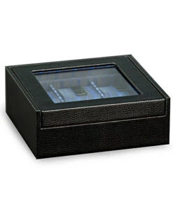 Black Leather 6-Watch Case Home