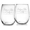 Susquehanna Glass Set Of Two 21oz Positive Vibes Only Stemless Glasses Home