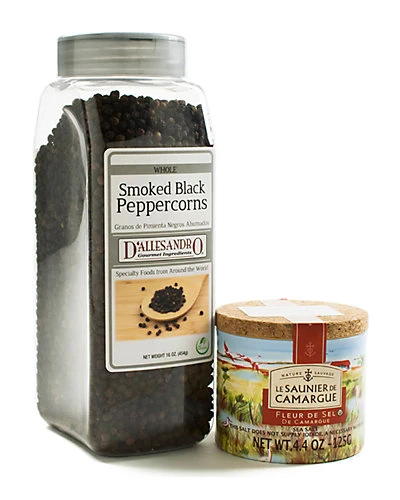 Igourmet 2pc Sea Salt & Smoked Black Pepper Set Home 1 Igourmet 2pc Sea Salt & Smoked Black Pepper Set Home