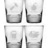 Mr. Tipsy Set Of Four 13.25oz Double Old-Fashioned Glasses Home