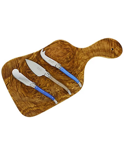 Laguiole Cutting Board & 3pc Cheese Knife Set 1 Laguiole Cutting Board & 3pc Cheese Knife Set