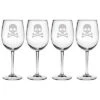 Susquehanna Set Of 4 Skull & Crossbones Wine Glasses Home