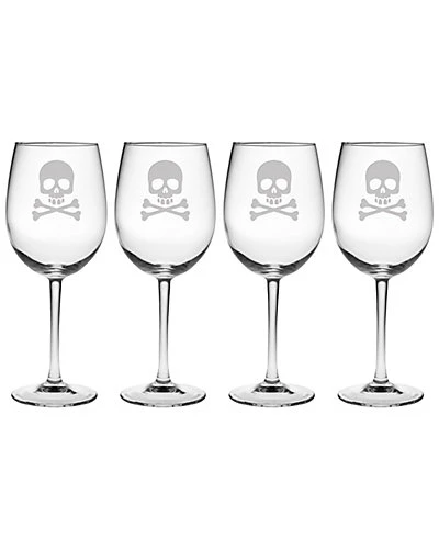Susquehanna Set Of 4 Skull & Crossbones Wine Glasses Home 1 Susquehanna Set Of 4 Skull & Crossbones Wine Glasses Home