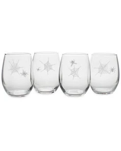 Susquehanna Set Of 4 Arach-NO-Phobia Assortment Stemless Wine Glasses Home