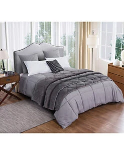 Microfiber Comforter And Velvet Blanket Set