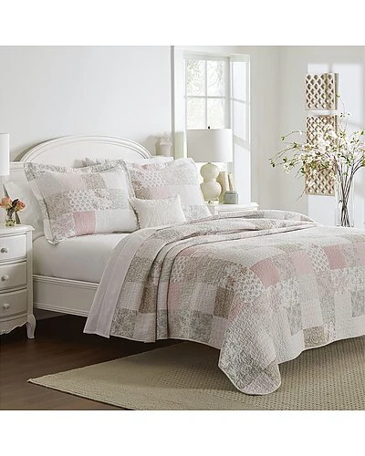 Laura Ashley Celina Patchwork 3Pc Quilt Set Home 1 Laura Ashley Celina Patchwork 3Pc Quilt Set Home