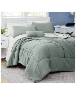 6pc Garment Washed Complete Bed Set Home