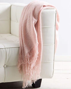 Pink Woven Throw Home