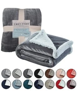 Saleem Flannel Reversible Sherpa Throw Home -Home Furnishing Store 3030175743 RLLD 3