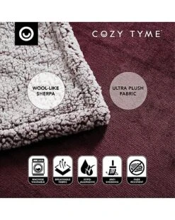 Saleem Flannel Reversible Sherpa Throw Blanket Home -Home Furnishing Store 3030175758 RLLD 5