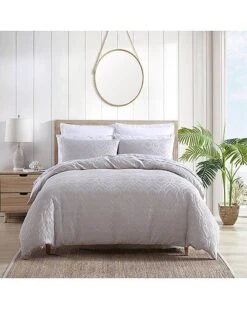Tommy Bahama Extured Waffle 100% Cotton Duvet Cover Set Home
