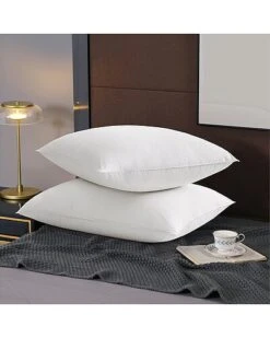 2 Pack Medium Firm Down And Feather Fiber Bed Pillows Home