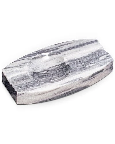 Handcrafted Genuine Marble 2-Cigar Ashtray In Carrera Gray Marble Home 1 Handcrafted Genuine Marble 2-Cigar Ashtray In Carrera Gray Marble Home