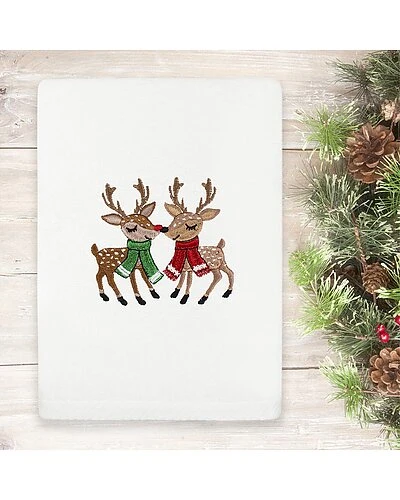 Christmas Kisses - Embroidered Luxury Turkish Cotton Hand Towel 2 Christmas Kisses - Embroidered Luxury Turkish Cotton Hand Towel - Image 2