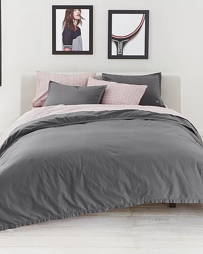 Lacoste Washed Solid Duvet Set Home 1 Lacoste Washed Solid Duvet Set Home