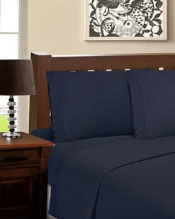 Superior Solid Infinity Embroidery Deep Pocket Sheet Set Home