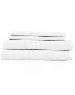Premium Striped Embossed 4pc Bed Sheet Set 5 Premium Striped Embossed 4pc Bed Sheet Set -Home Furnishing Store 3033438730 RLLD 3