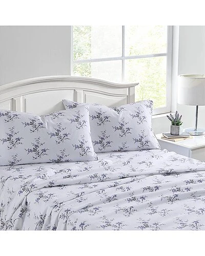 Laura Ashley Jessika 4Pc Periwinkle Sheet Set Home 2 Laura Ashley Jessika 4Pc Periwinkle Sheet Set Home - Image 2