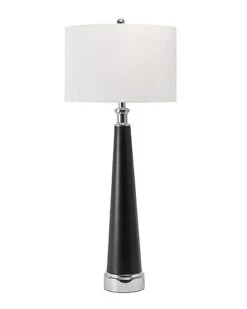 NuLOOM 36in Leather And Steel Candlestick Table Lamp Home