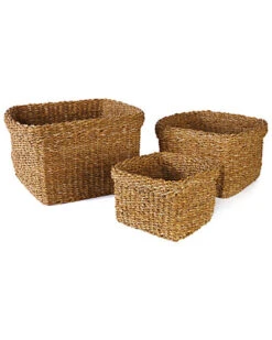 Set Of 3 Seagrass Square Baskets