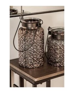 Black Glass Industrial Candle Holder Lantern Home 5 Black Glass Industrial Candle Holder Lantern Home -Home Furnishing Store 3050024089 RLLD 3