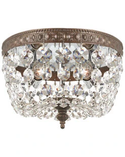 2-Light Flush Mount Swarovski Spectra Crystal Home