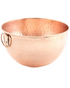 Solid Copper Stone Hammered Mixing/Beating Bowl Home