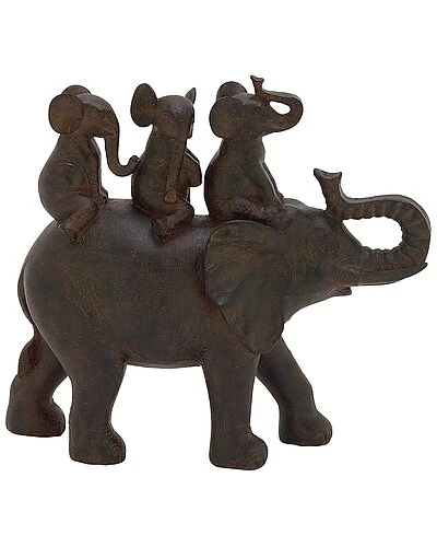 Eclectic Elephant Brown Polystone Sculpture Home 1 Eclectic Elephant Brown Polystone Sculpture Home