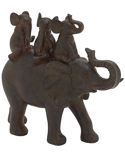 Eclectic Elephant Brown Polystone Sculpture Home 3 Eclectic Elephant Brown Polystone Sculpture Home - Image 3