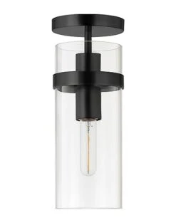 Langdon Blackened Bronze Semi Flush Mount Ceiling Light Home