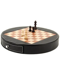 Chess Set In Wood & Leather Home -Home Furnishing Store 3050065193 RLLD 3