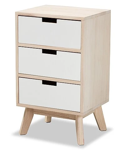 Baxton Studio Halian Mid-Century Modern Light Brown 3-Drawer Nightstand Home 1 Baxton Studio Halian Mid-Century Modern Light Brown 3-Drawer Nightstand Home