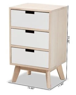 Baxton Studio Halian Mid-Century Modern Light Brown 3-Drawer Nightstand Home 7 Baxton Studio Halian Mid-Century Modern Light Brown 3-Drawer Nightstand Home -Home Furnishing Store 3050091344 RLLD 4