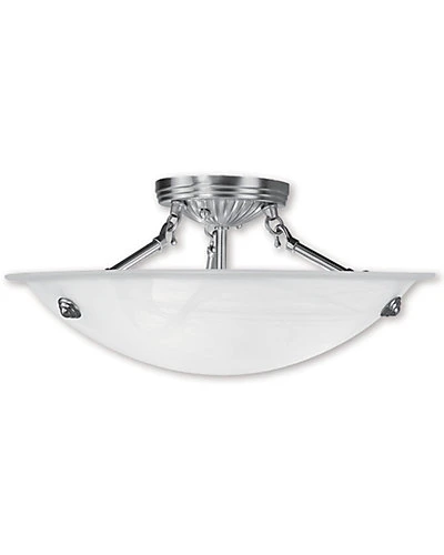 Livex Lighting Oasis 3-Light Brushed Nickel Ceiling Mount Home 1 Livex Lighting Oasis 3-Light Brushed Nickel Ceiling Mount Home