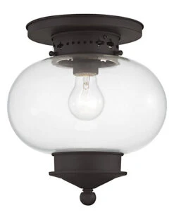 Livex Lighting Harbor 1-Light Bronze Ceiling Mount Home -Home Furnishing Store 3050094219 RLLD 3