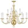 Livex Lighting Williamsburgh 12-Light Polished Brass Chandelier Home