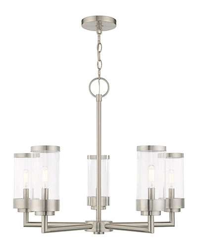 Livex Lighting Hillcrest 5 Light Brushed Nickel Outdoor Chandelier Home 3 Livex Lighting Hillcrest 5 Light Brushed Nickel Outdoor Chandelier Home - Image 3