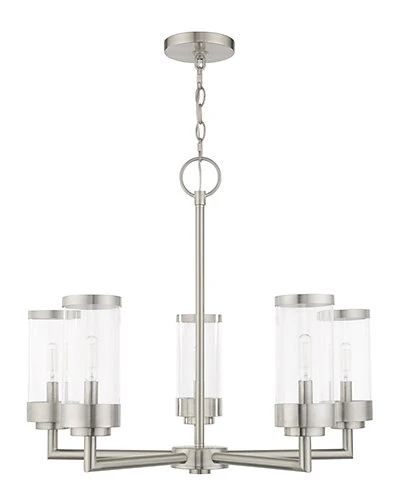 Livex Lighting Hillcrest 5 Light Brushed Nickel Outdoor Chandelier Home 4 Livex Lighting Hillcrest 5 Light Brushed Nickel Outdoor Chandelier Home - Image 4