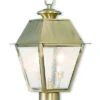 Livex Lighting Mansfield 2-Light Antique Brass Post-Top Lantern Home