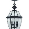 Livex Lighting Monterey 3-Light Black Outdoor Chain Lantern Home