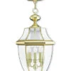 Livex Lighting Monterey 3-Light PB Outdoor Chain Lantern Home