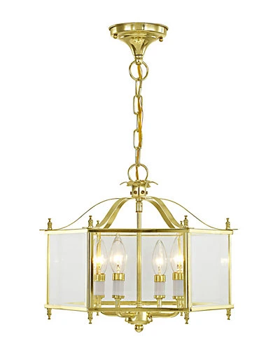 Livex Lighting Ston 4-Light PB Chain Hang/Ceiling Mount Home 2 Livex Lighting Ston 4-Light PB Chain Hang/Ceiling Mount Home - Image 2