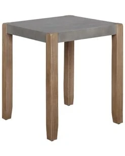 Alaterre Newport 21In Square Faux Concrete & Wood End Table Home