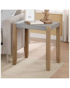 Alaterre Newport 21In Square Faux Concrete & Wood End Table Home -Home Furnishing Store 3050098589 RLLD 3