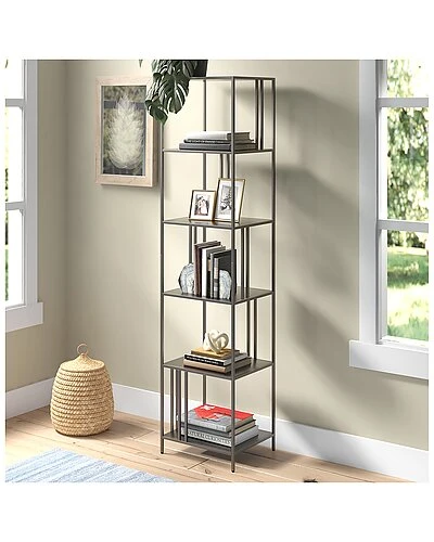 Ernest 18In Wide Gunmetal Gray Bookcase Home 2 Ernest 18In Wide Gunmetal Gray Bookcase Home - Image 2