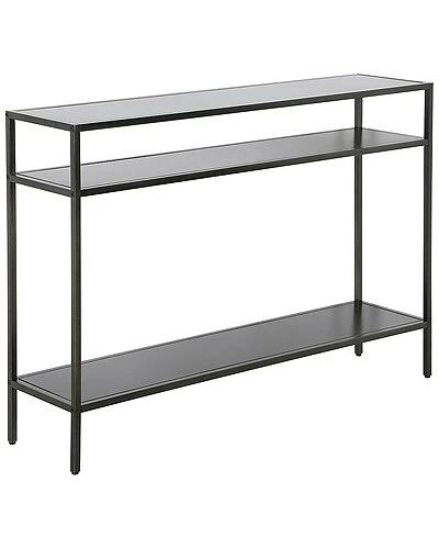 Ricardo Gunmetal Gray Console Table With Metal Shelves Home 1 Ricardo Gunmetal Gray Console Table With Metal Shelves Home