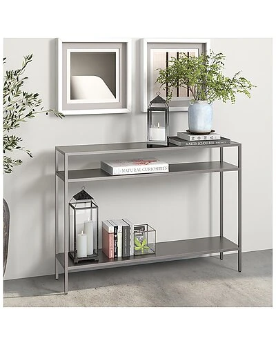Ricardo Gunmetal Gray Console Table With Metal Shelves Home 2 Ricardo Gunmetal Gray Console Table With Metal Shelves Home - Image 2