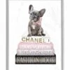 Dashing French Bulldog And Iconic Fashion Book Wall Art Home