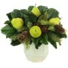 Magnolia Leaf And Green Pears Holiday Arrangement Home
