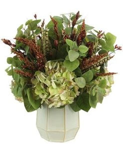 Green Hydrangea And Heather Floral Arrangement Home